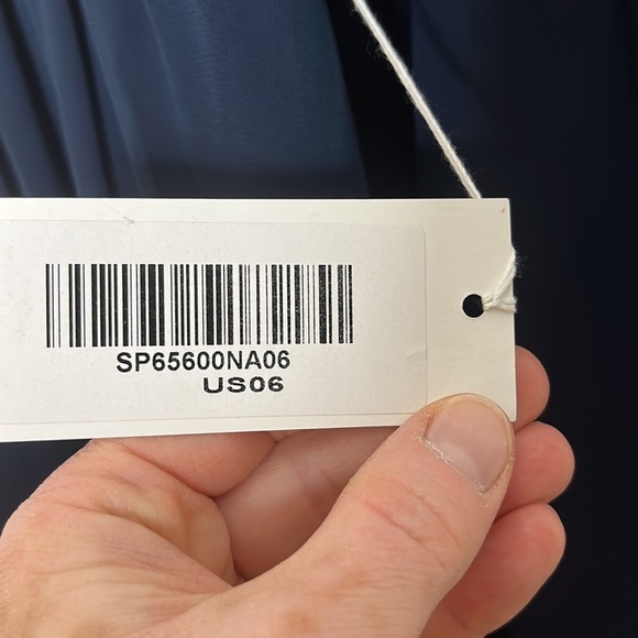 NEW Samantha Paige navy blue chiffon halter sweetheart maxi bridesmaid dress 6 - Picture 10 of 11